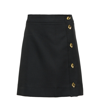 Ganni Summer Noir A-line Black Viscose Skirt With Buttons Woman In Black
