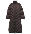 Khaite Farrow Brown Oversized Quilted Shell Coat In Dark Brown