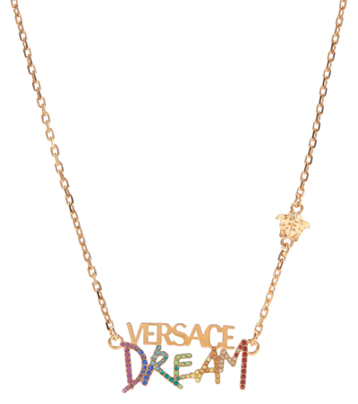 Versace Dream Logo Necklace In Oro  Multicolor (gold)