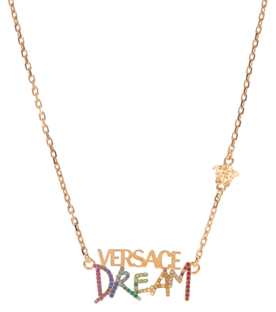 Versace Dream Logo Necklace In Gold