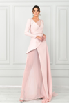 JEAN FARES COUTURE LONG SLEEVE HIGH LOW GOWN