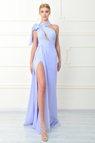 Jean Fares Couture Sleeveless Cutout Slit Gown