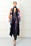 JEAN FARES COUTURE SLEEVELESS FITTED JUMPSUIT WITH KIMONO