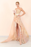 JEAN FARES COUTURE STRAPLESS SCULPTED SLIT GOWN