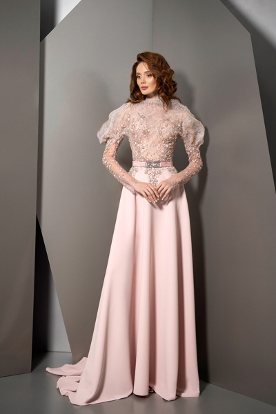 Ziad Nakad Floral Embellished A-line Gown