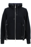 Sacai Black Sponge Sweat X Ma-1 Zip-up Hoodie In Black
