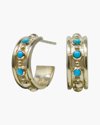 Anzie Dew Drop Marine Huggie Hoop Earrings In Turquoise