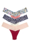 Hanky Panky Low Rise Lace Thongs In Mfvb