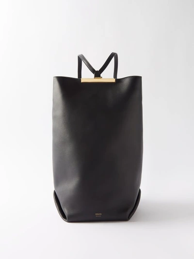 Khaite Iris Soft Calf Leather Backpack In Black