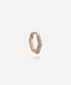 Rachel Jackson Hexagonal 9ct Yellow-gold And Diamond Single Huggie Hoop Earring In Gold