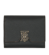 BURBERRY GRAINED LEATHER TB MONOGRAM FOLDING WALLET