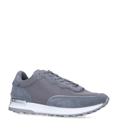 Mallet Caledonian Light Suede And Mesh Trainers In Grey