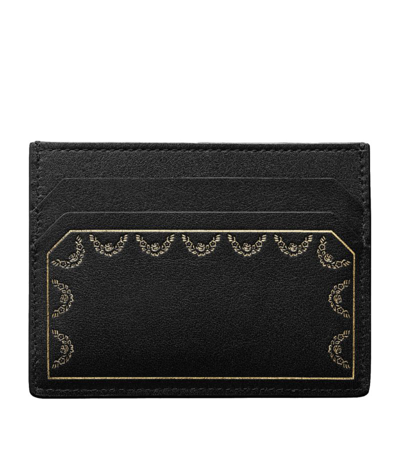 Cartier Harrods Leather Guirlande Card Holder In Black