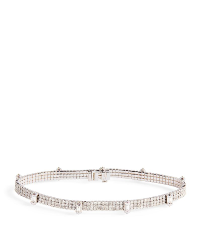 Shay White Gold And Diamond Triple Threat Bracelet In Silver