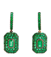 SHAY SHAY YELLOW GOLD AND EMERALD NEW MODERN DROP EARRINGS