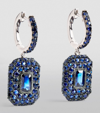 SHAY SHAY WHITE GOLD AND BLUE SAPPHIRE NEW MODERN DROP EARRINGS