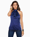 Ramy Brook Lori High Neck Tank Top In Navy