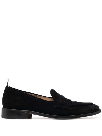 Thom Browne Varsity Penny-strap Loafers In Black