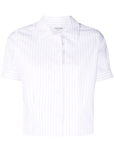 Thom Browne Pinstriped Oxford Shirt In Blue