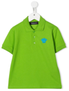 Versace Kids' , Medusa Embroidered Baby Polo Shirt, Lime, 3-6m In Aciddaddy