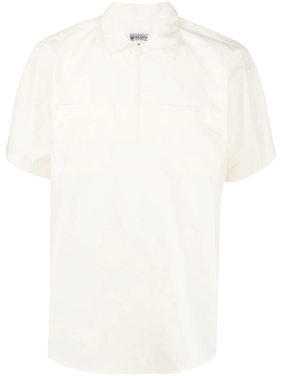 Engineered Garments Half-zip Cotton-blend Shirt In Neutrals