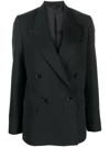 Acne Studios Classic Double Breasted Jacket In Black Polyester In Black