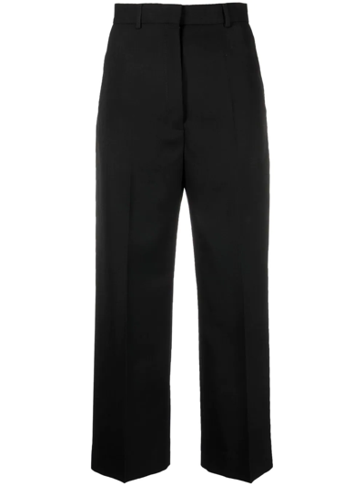 Acne Studios Cropped Straight-leg Trousers In Black