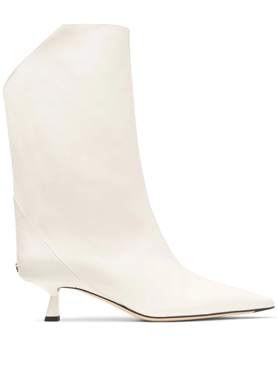 Jimmy Choo Vari 45mm Pointed Boots In Neutral