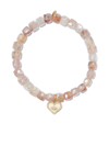 Sydney Evan 14kt Yellow Gold Diamond Charm Quartz Beaded Bracelet In Gold