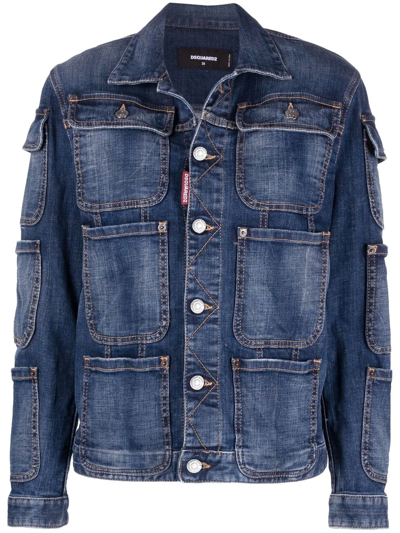 Dsquared2 Vintage Wash Cotton Denim Jacket