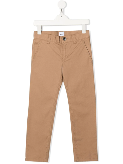 Bosswear Kids' Mid-rise Chino Trousers In Beige