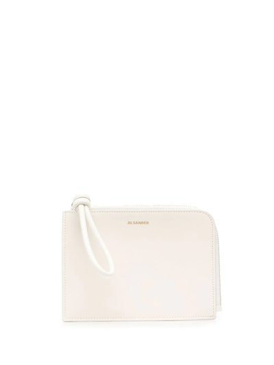 Jil Sander Medium Giro Leather Coin Purse In Neutrals