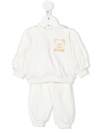 MOSCHINO RUFFLED TEDDY-EMBROIDERED TRACKSUIT