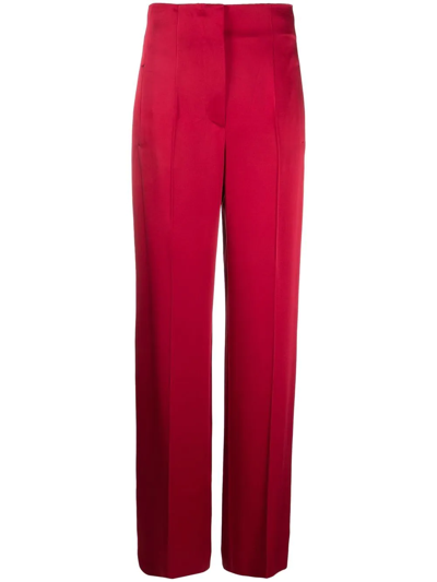 Alberta Ferretti High-waist Wide-leg Trousers In Red