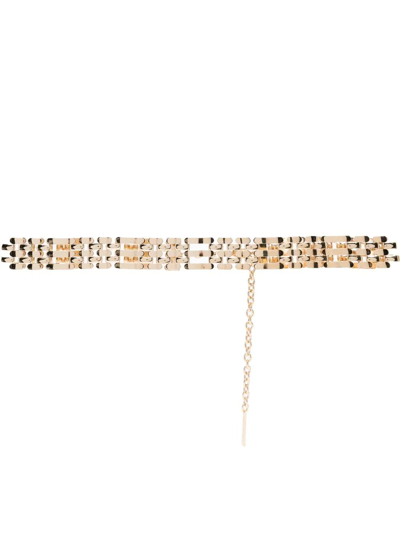 Alberta Ferretti Chain Adjustable Belt In Gold