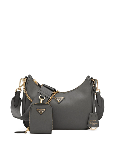 Prada Re-edition Shoulder Bag In Gray