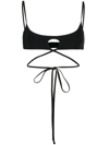 Christopher Esber The Looped Tie Bralette Bikini In Black