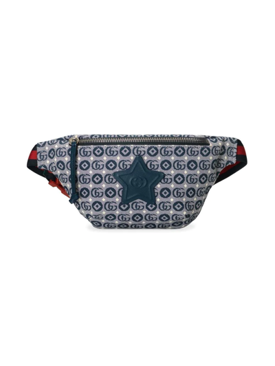 Gucci Kids' Jacquard Logo-patch Belt Bag In Grey