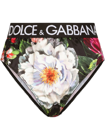 Dolce & Gabbana Floral-print Logo-trim Briefs In Fiori Pittorici F Ne