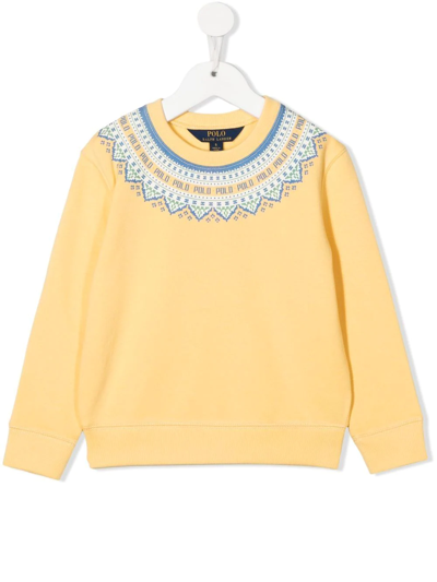Ralph Lauren Kids' Fair Isle Fleece Sweatshirt In Yellow