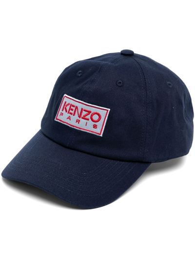 Kenzo Embroidered-logo Cap In Blue
