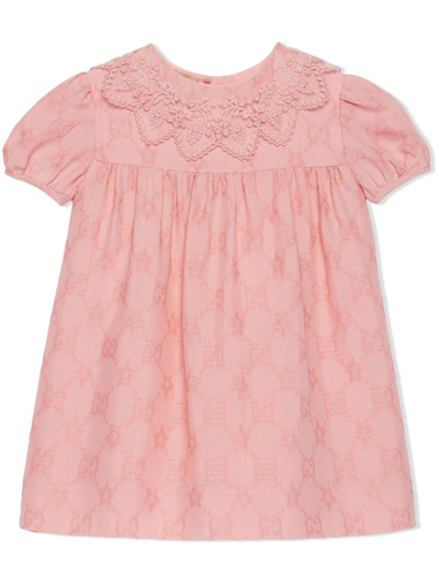 Gucci Babies' Gg Stars-print Mini Dress In Pink