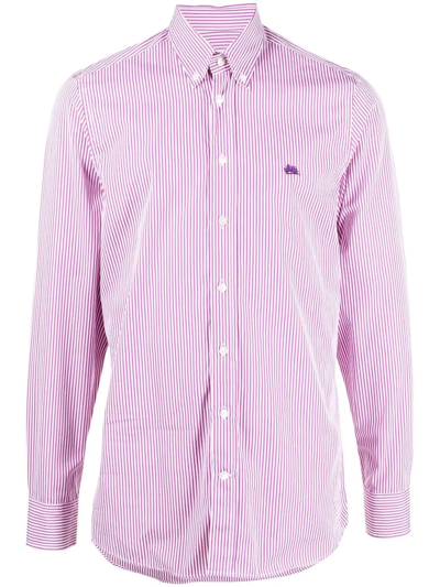 Etro Striped Long-sleeve Shirt In Pink