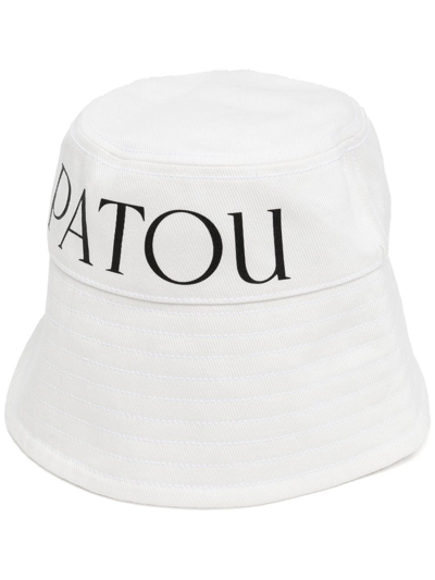 Patou Logo-print Cotton Twill Bucket Hat In White