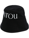 Patou Bucket Hat With Stitched Brim And Textured Fabric In Black