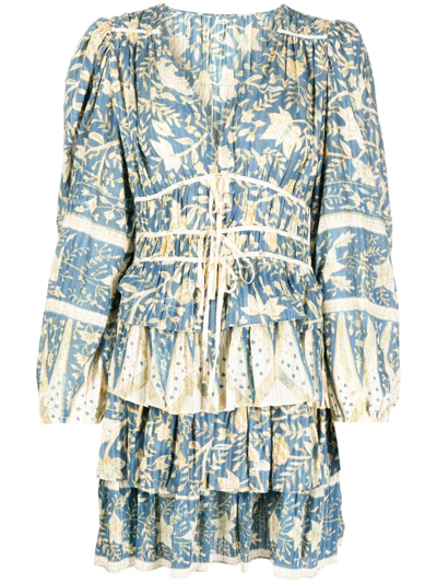 Ulla Johnson Nina Floral-print Ruffled Mini Dress In Multi