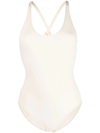 Eres Asia Scoop-neck One-piece Swimsuit With Waistband Detail In Blanc