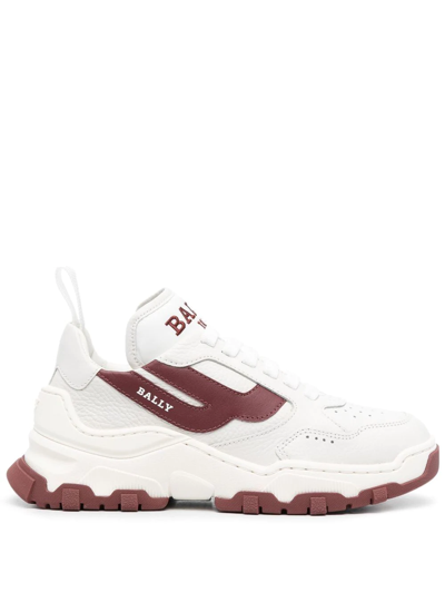 Bally Embroidered-logo Low-top Sneakers In Weiss
