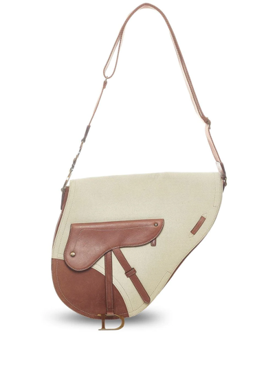 Pre-owned Dior  Saddle Crossbody Bag In Neutrals
