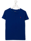 Ralph Lauren Kids' Logo-embroidered Cotton T-shirt In Blue